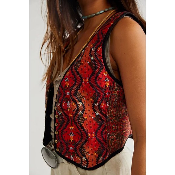 FREE PEOPLE Gemini Vest / Rust Combo - Picture 6 of 12